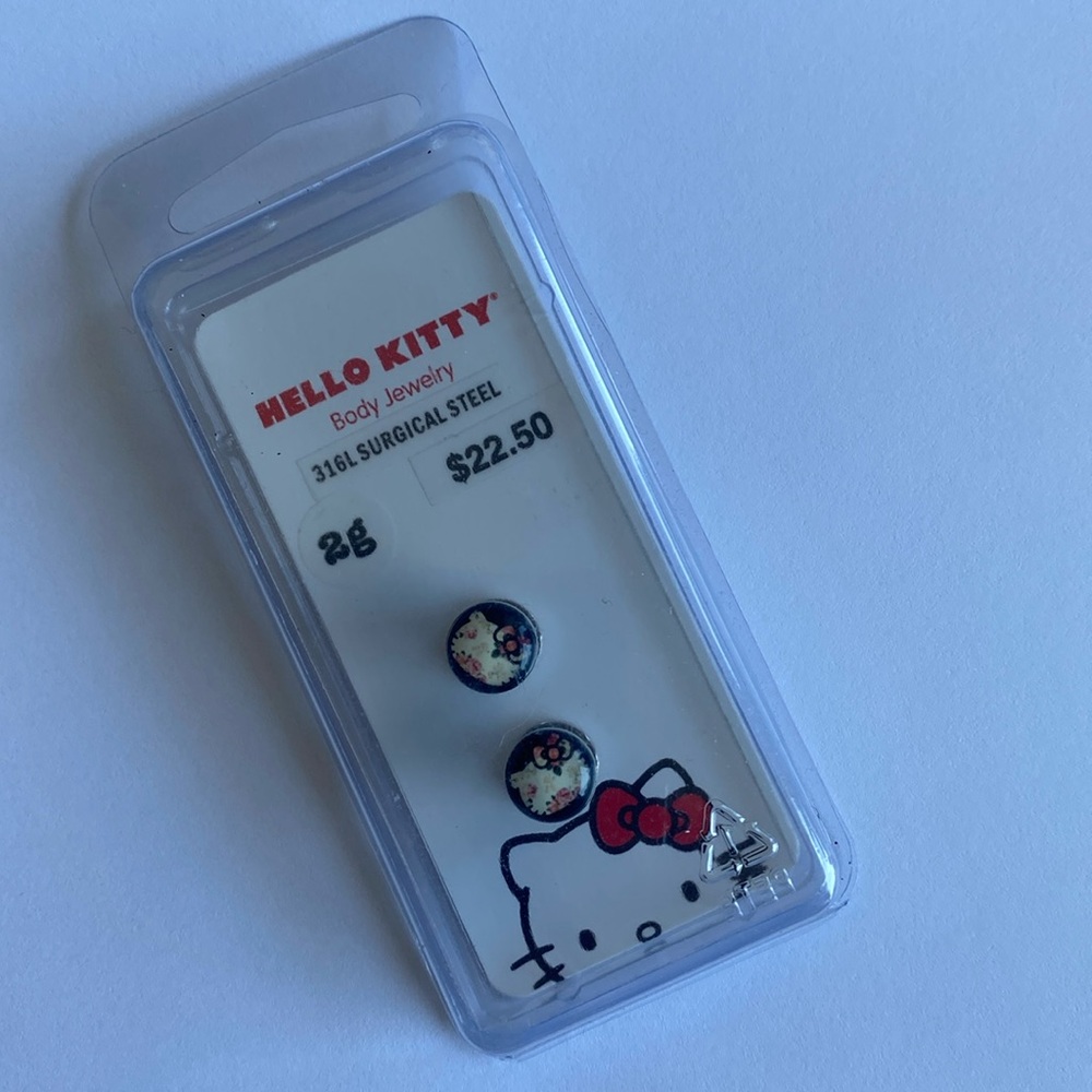 Hello Kitty Floral Spool 2g Plug Earrings